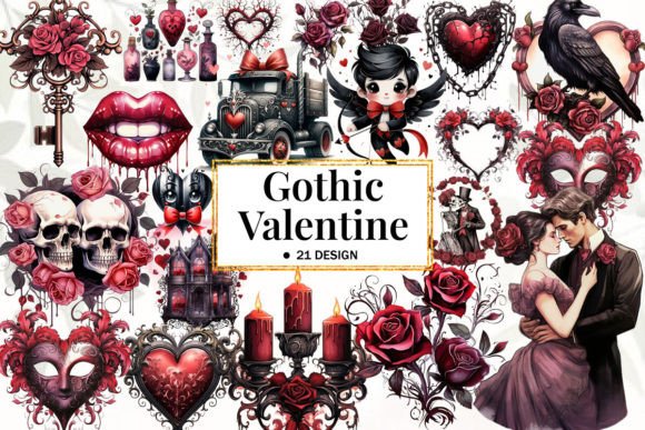 Download Love Gothic Valentine Clipart - Gothic valentine clipart Collection