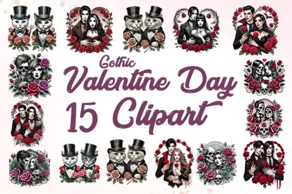 Download Floral Gothic Valentine Clipart - Gothic valentine clipart Collection